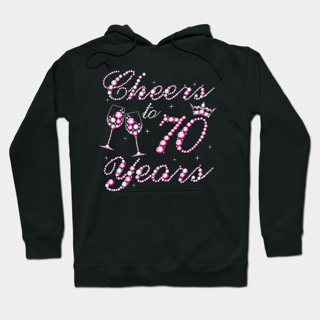 Cheers To 70 Years 1952 70th Birthday Queen Pink Diamond Hoodie by Cortes1